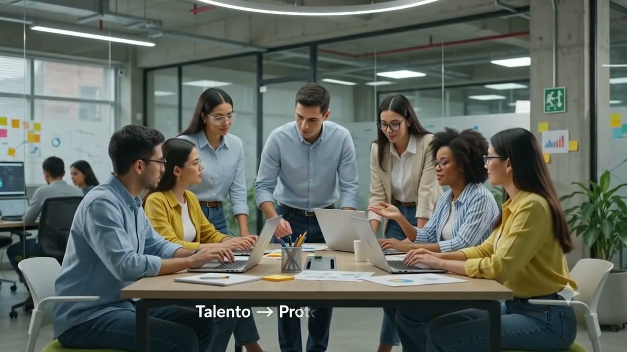 Equipo multidisciplinario trabajando alrededor de una mesa